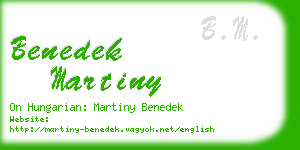 benedek martiny business card